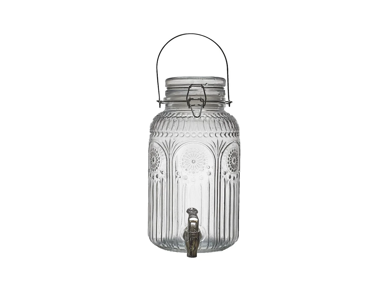 Distributeur à boisson 4L en verre décor vitraux avec robinet