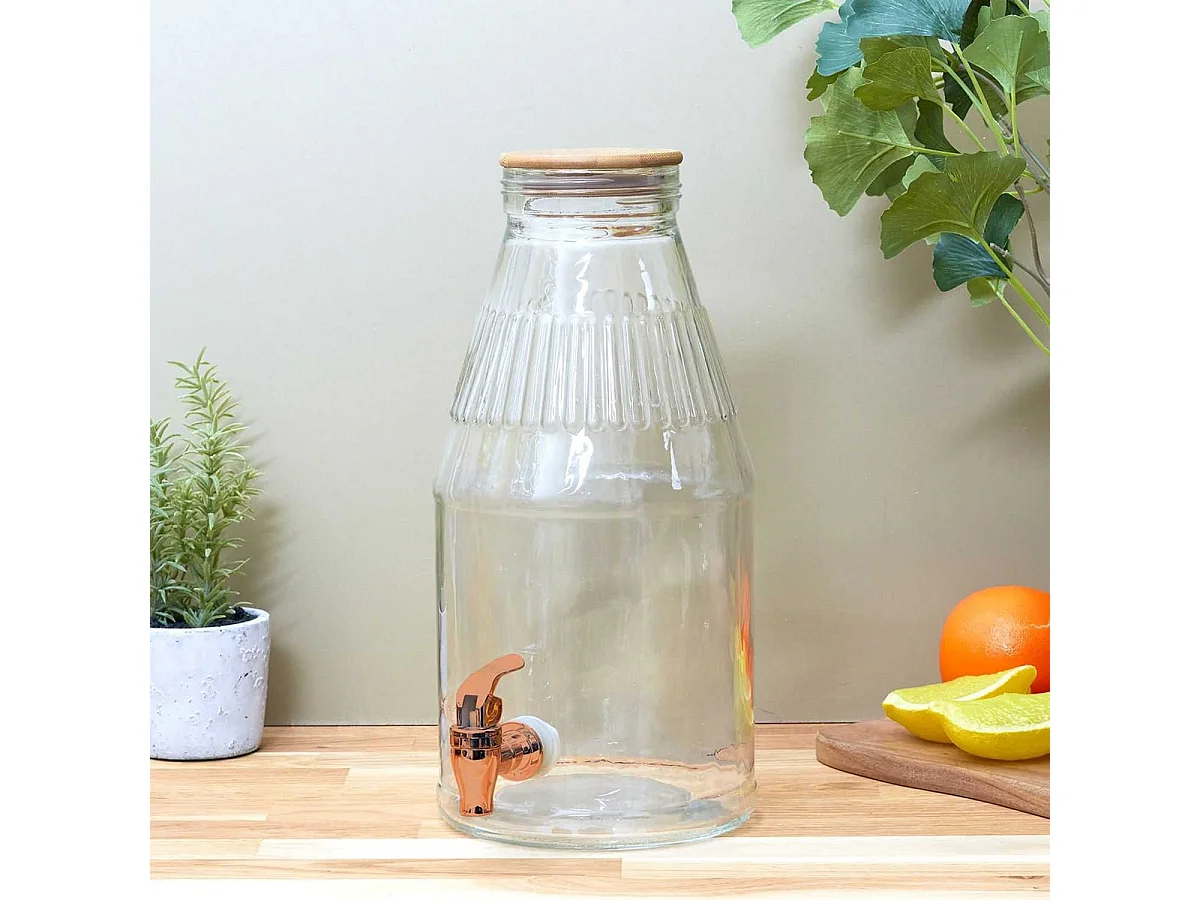 Distributeur Boisson avec Robinet 3,8 L - Fontaine à Eau et Cocktail - Bol à Punch - Fontaine pour Limonades - MIGOV