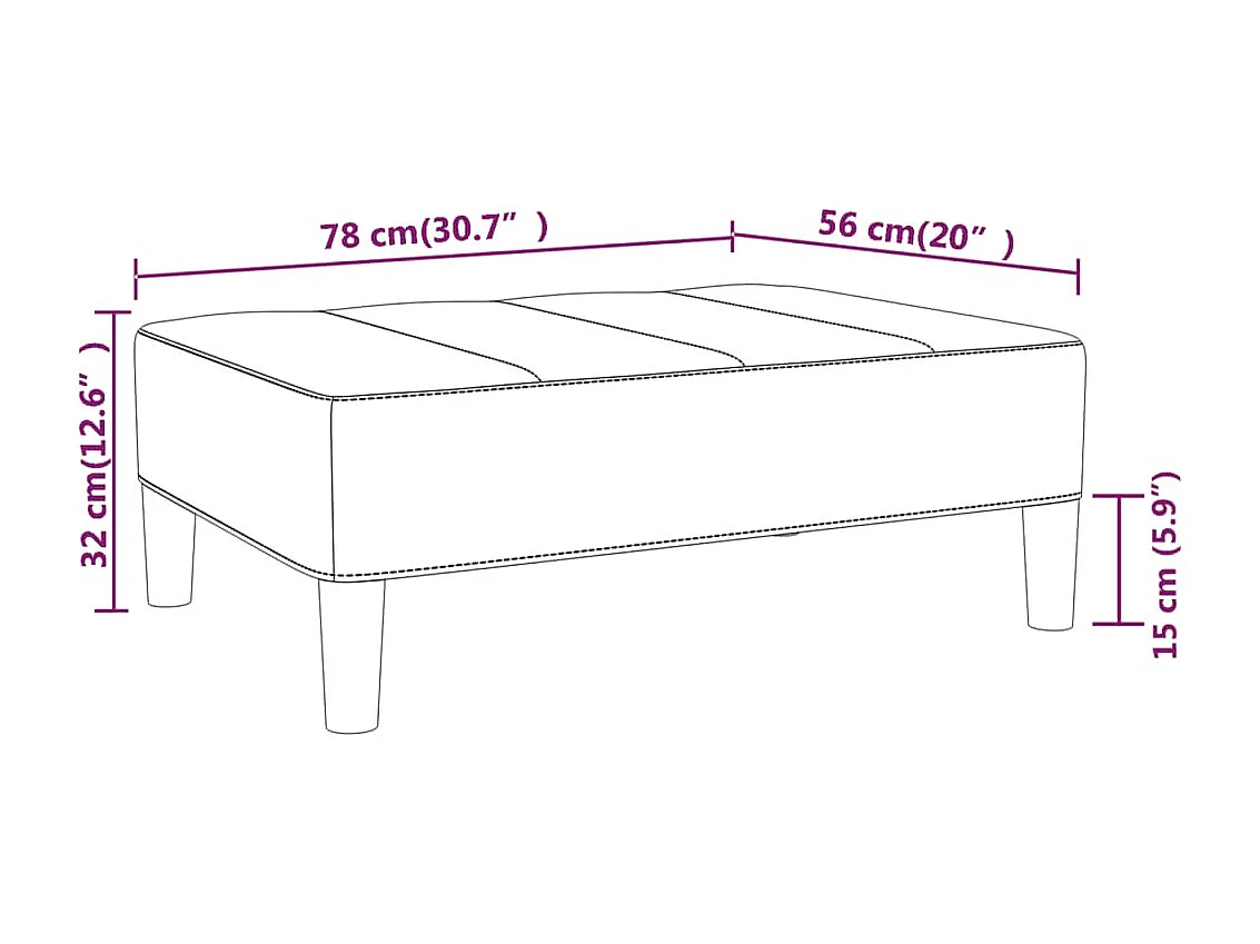 Basile-Olivier  Poggiapiedi Verde 78x56x32 cm in Tessuto