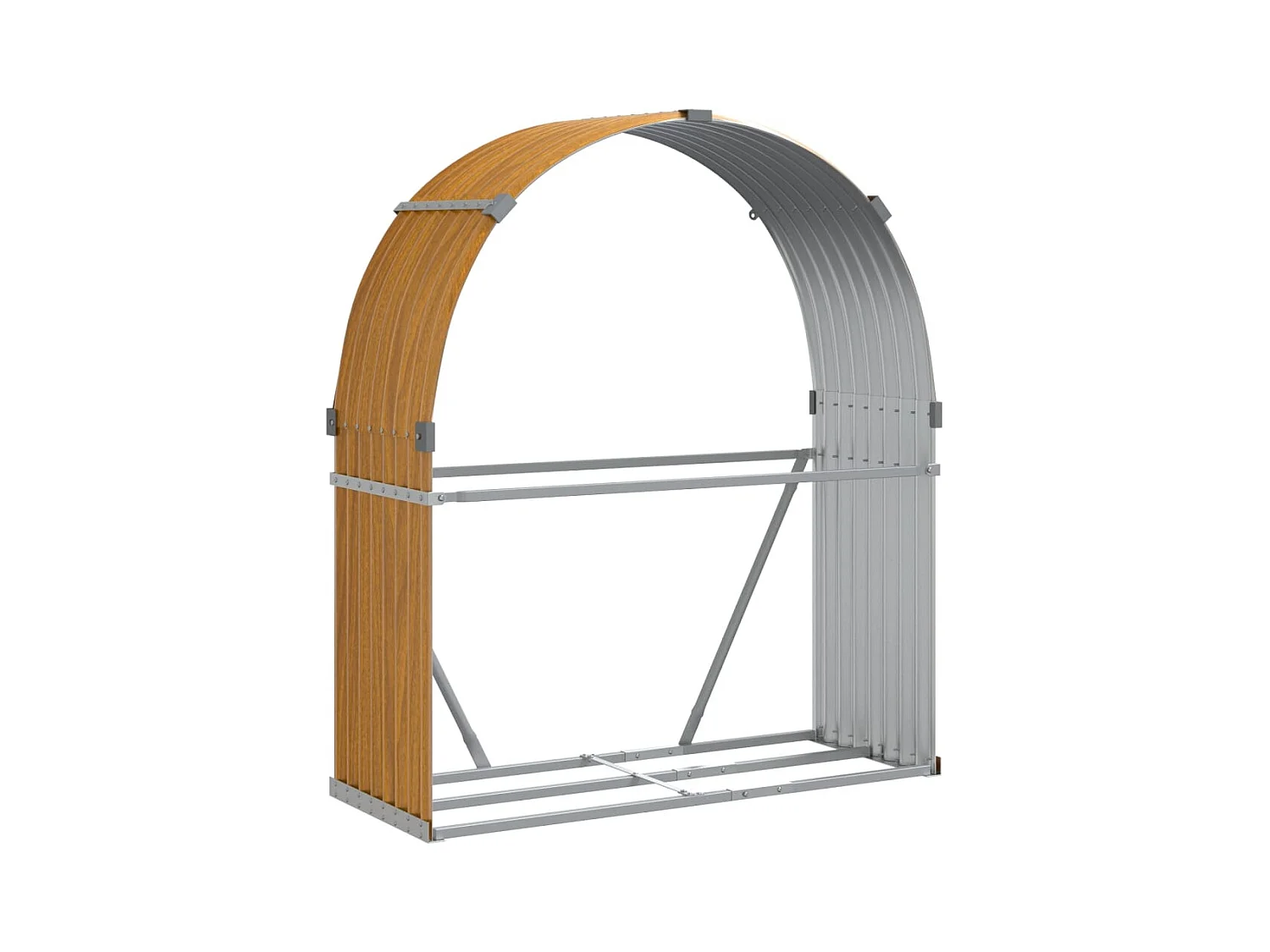 Jilles  Kaminholzunterstand Holzoptik 120x45x140 cm Verzinkter Stahl