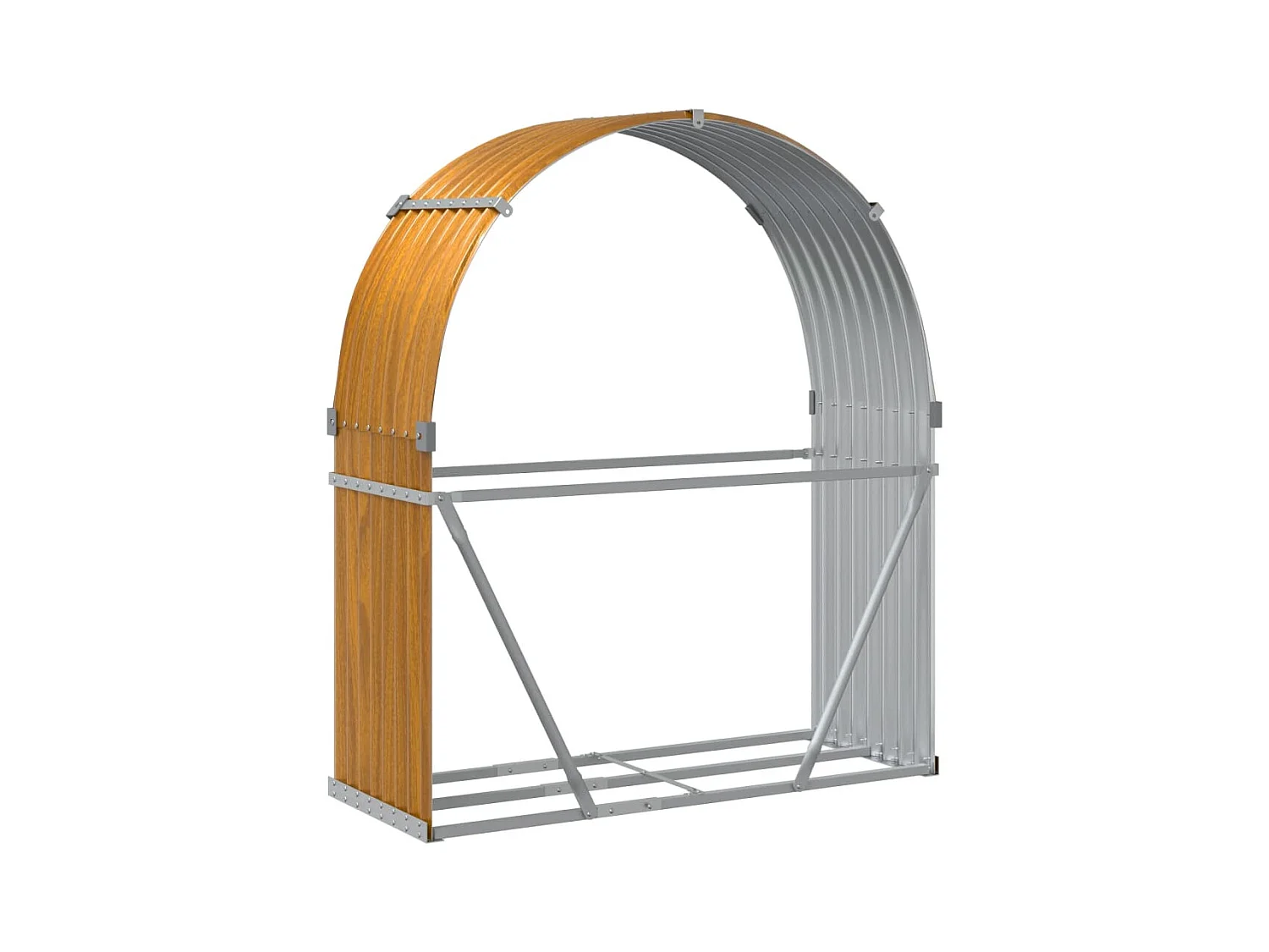 Jilles  Kaminholzunterstand Holzoptik 120x45x140 cm Verzinkter Stahl