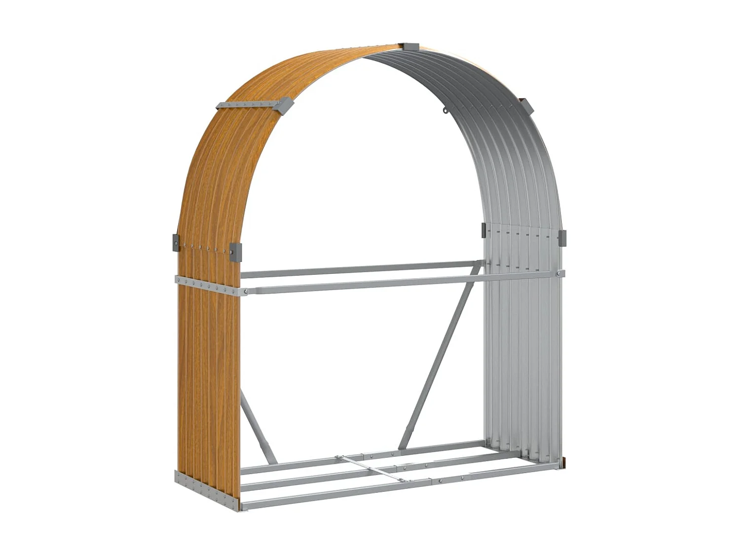 Jilles  Porte-bûches aspect bois 120x45x140 cm acier galvanisé