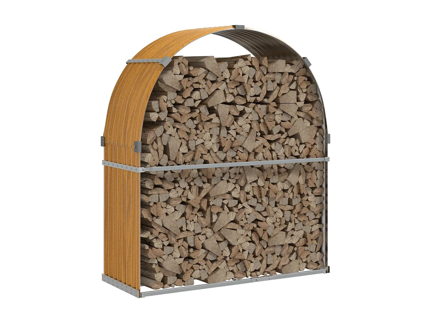 Jilles  Porte-bûches aspect bois 120x45x140 cm acier galvanisé