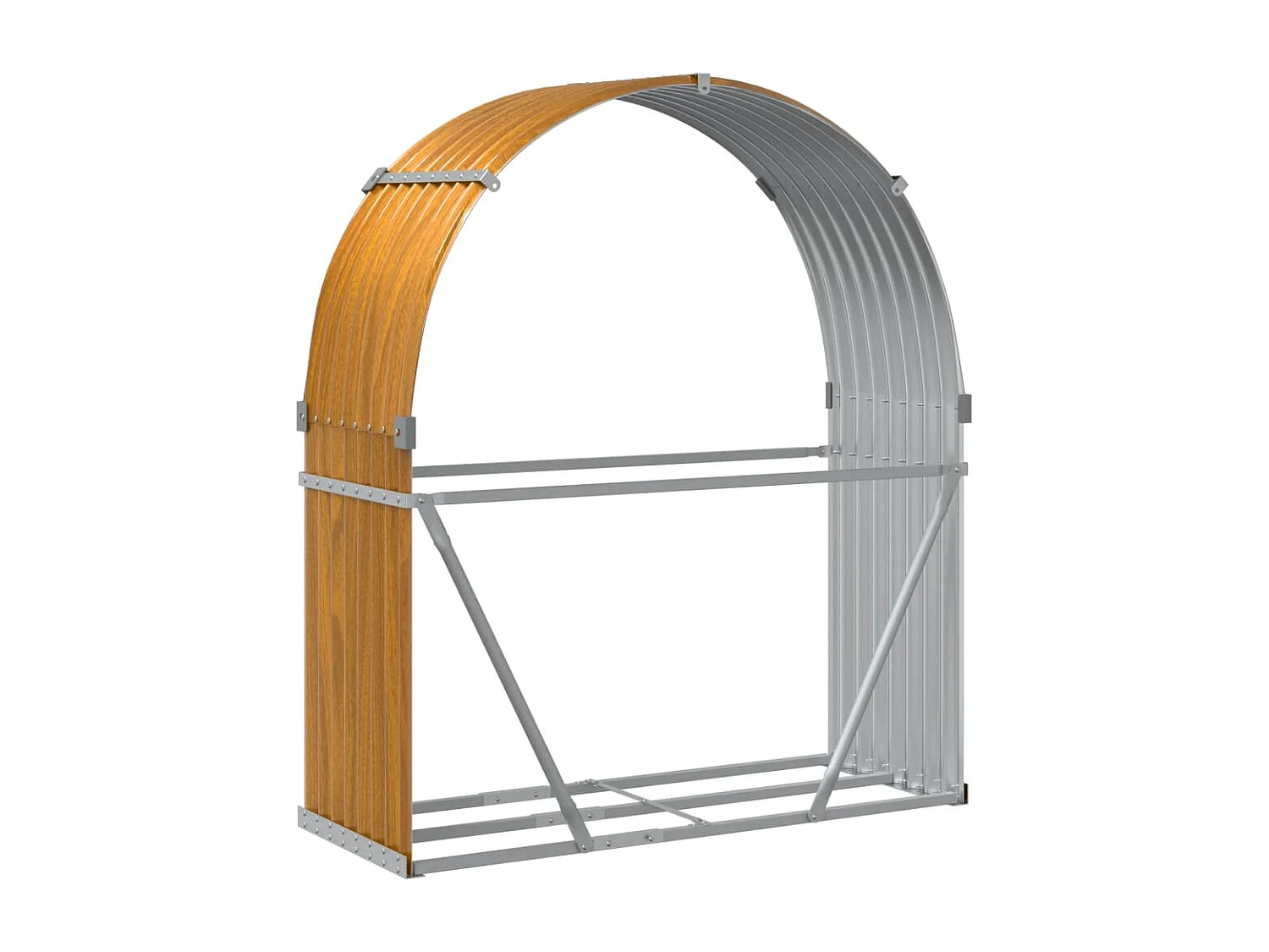 Jilles  Porte-bûches aspect bois 120x45x140 cm acier galvanisé