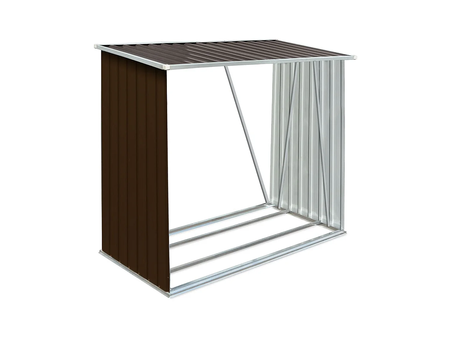 Riley  Abri de stockage de bois Acier galvanisé 163x83x154 cm Marron