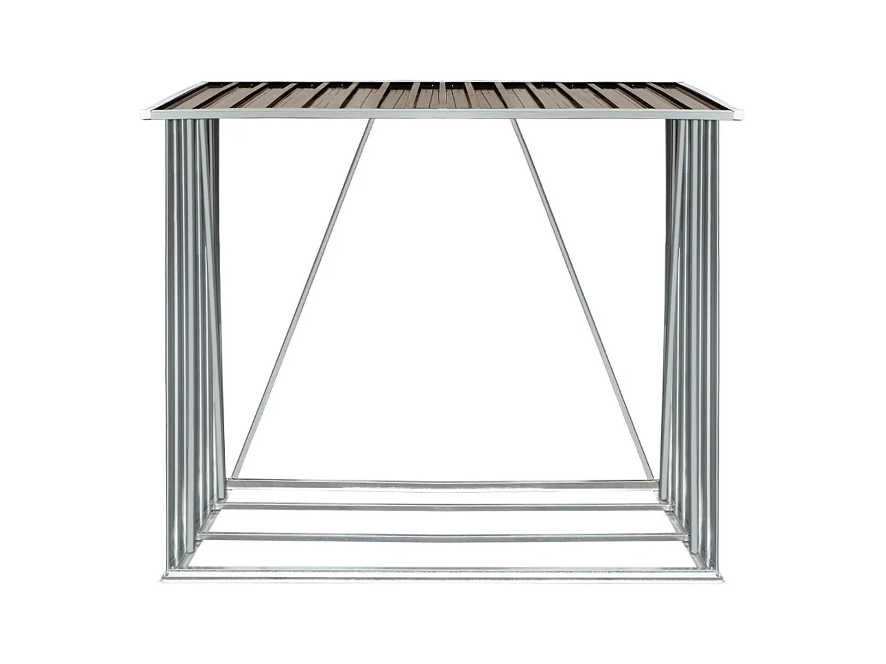 Riley  Abri de stockage de bois Acier galvanisé 163x83x154 cm Marron