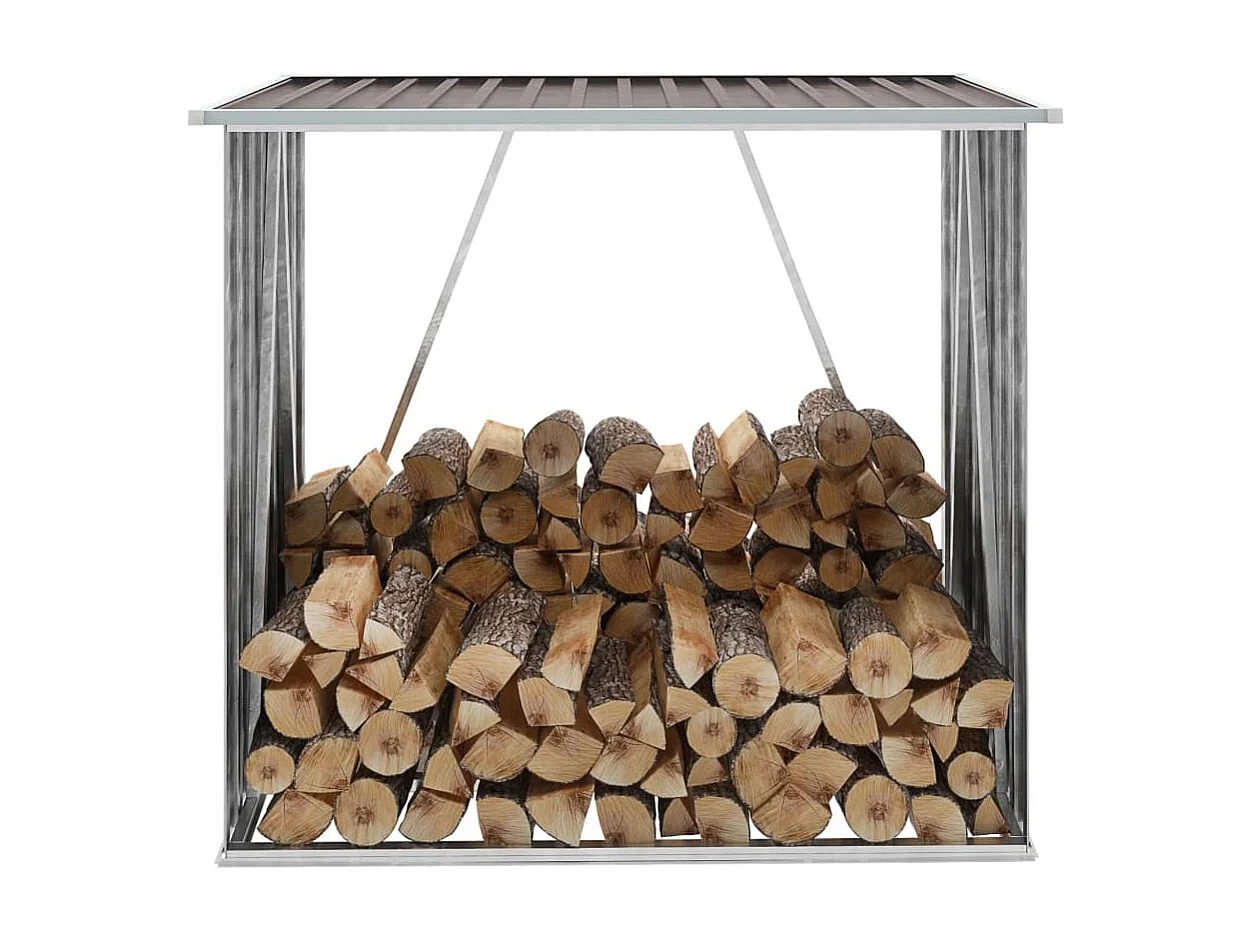 Riley  Abri de stockage de bois Acier galvanisé 163x83x154 cm Marron