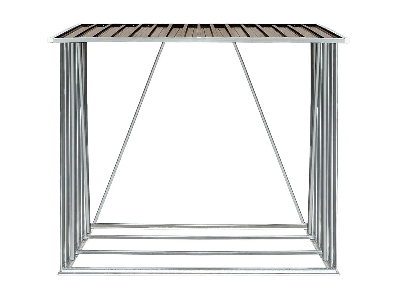 Riley  Abri de stockage de bois Acier galvanisé 163x83x154 cm Marron