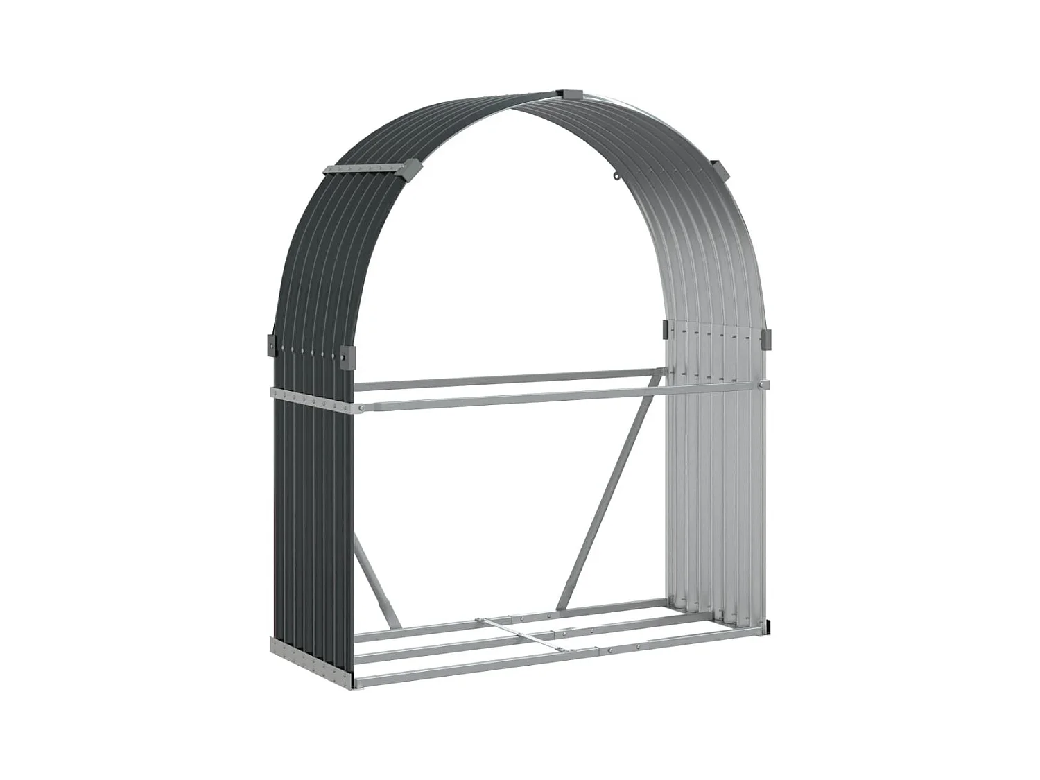 Jilles  Porte-bûches anthracite 120x45x140 cm acier galvanisé