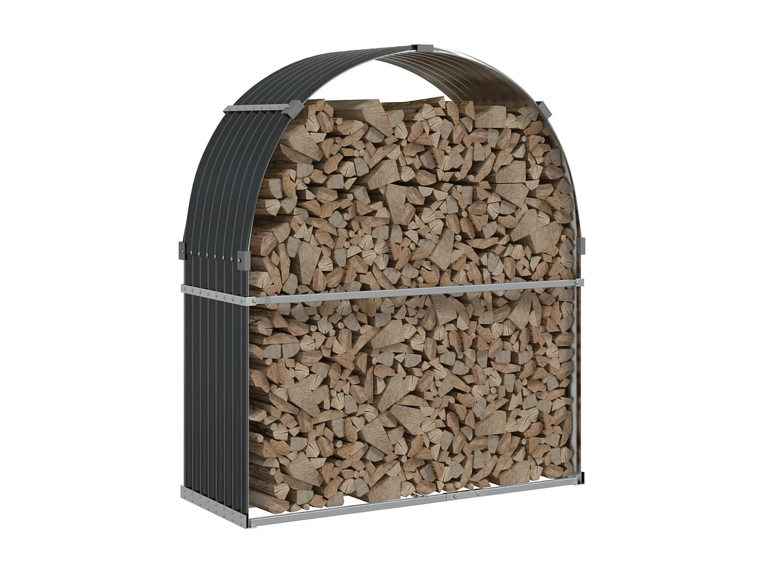 Jilles  Porte-bûches anthracite 120x45x140 cm acier galvanisé