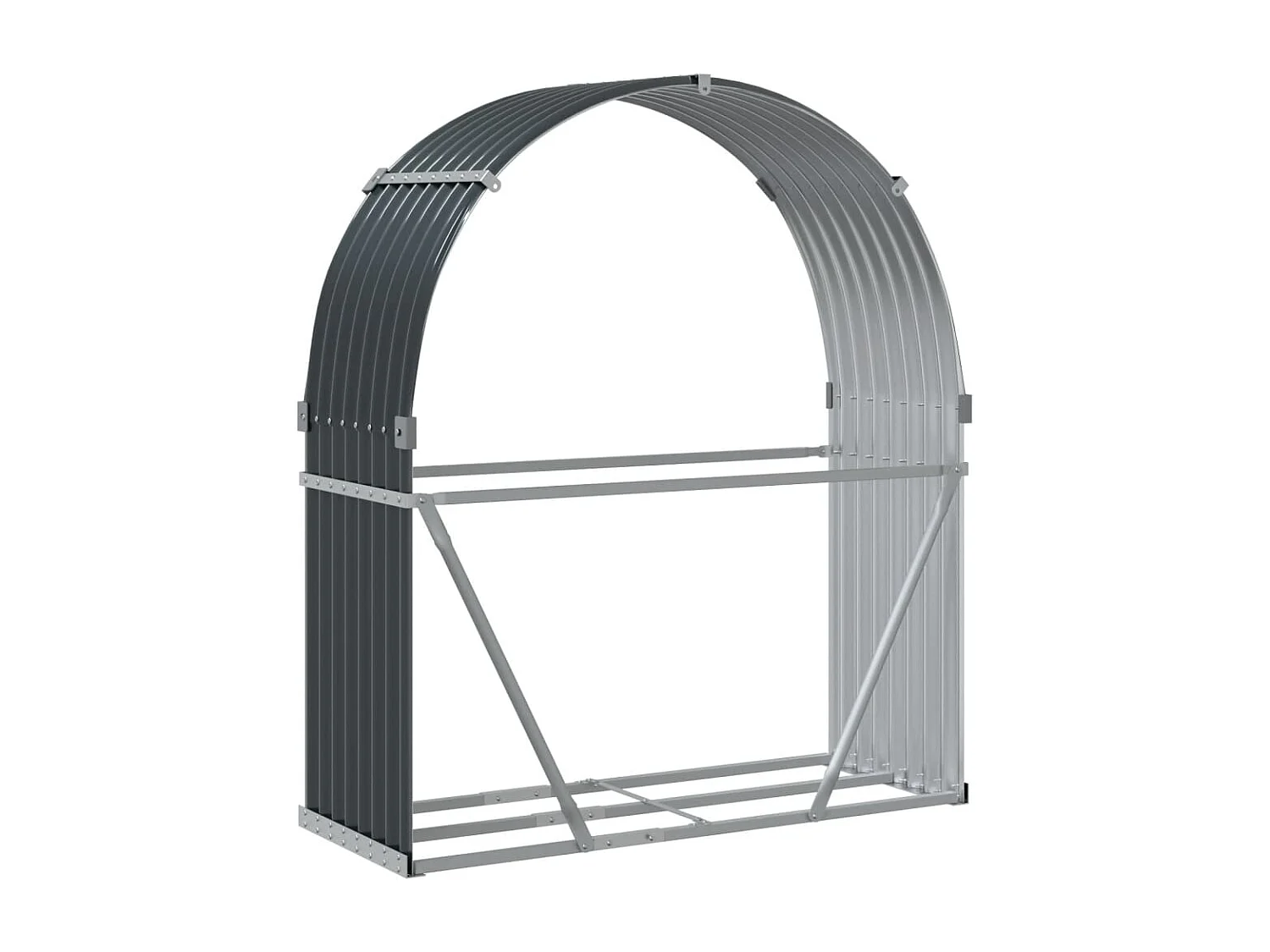 Jilles  Porte-bûches anthracite 120x45x140 cm acier galvanisé