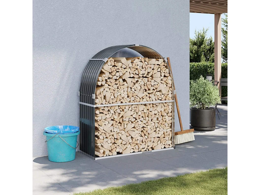 Jilles  Haardhoutopslag 120x45x140 cm gegalvaniseerd staal antraciet