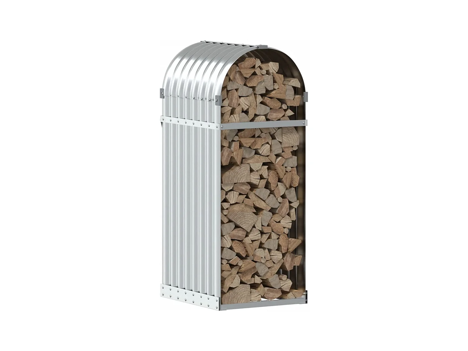 Jilles  Porte-bûches argenté 40x45x100 cm acier galvanisé