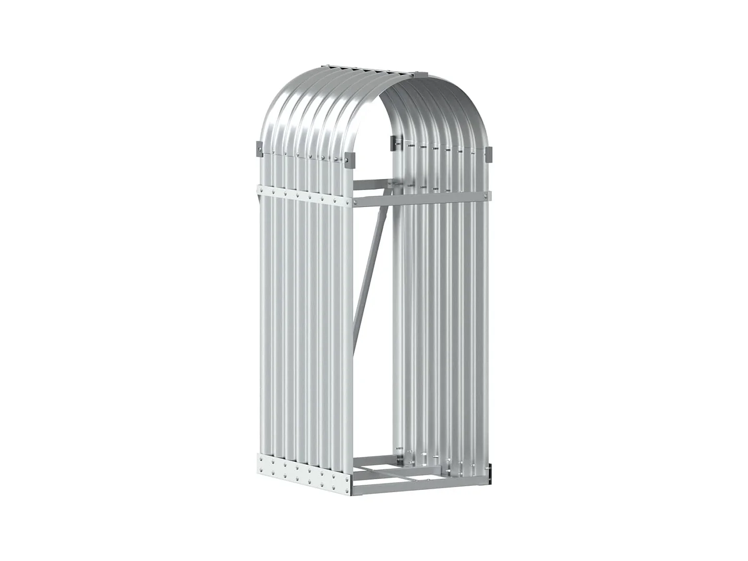 Jilles  Porte-bûches argenté 40x45x100 cm acier galvanisé