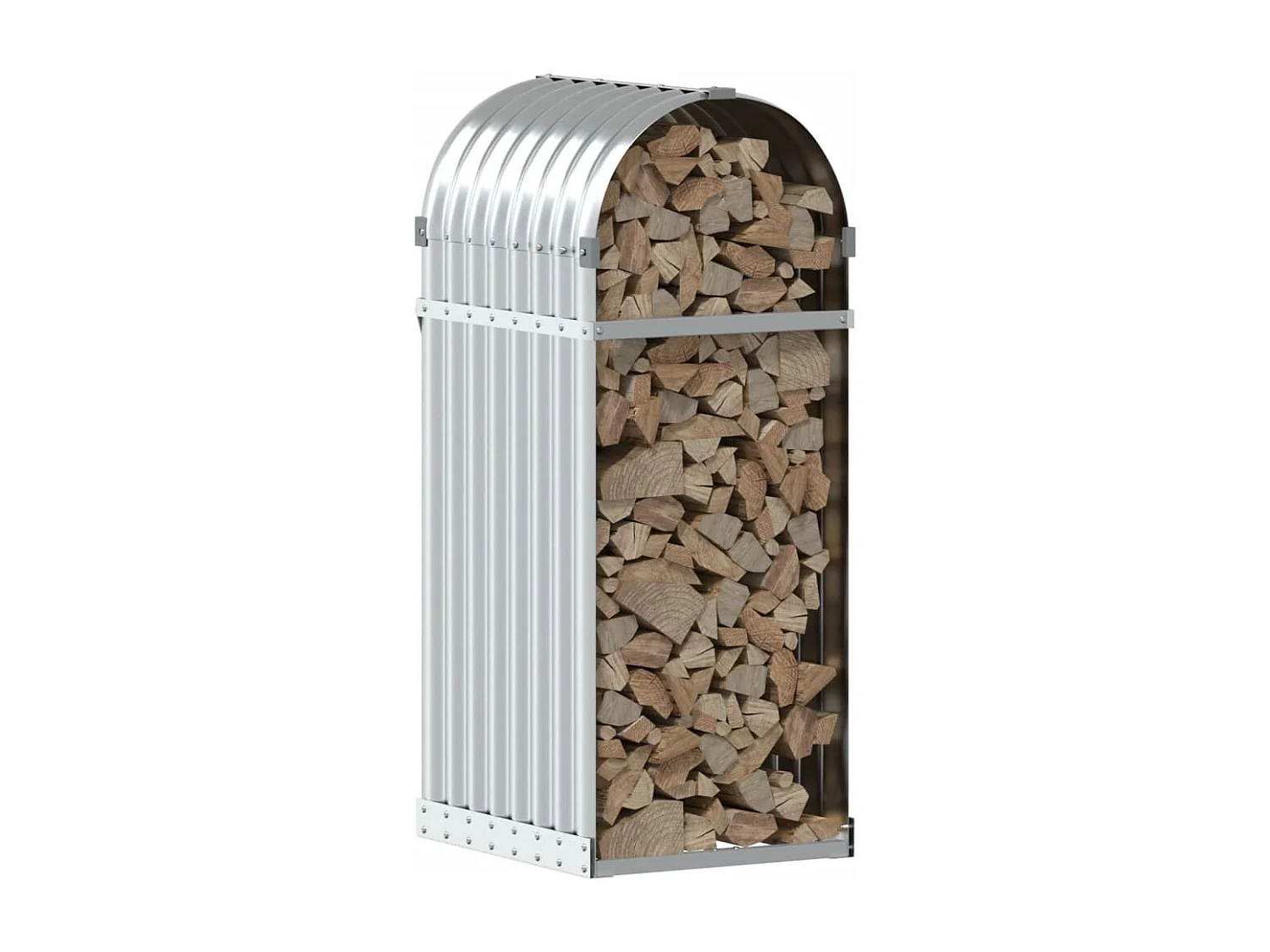 Jilles  Porte-bûches argenté 40x45x100 cm acier galvanisé