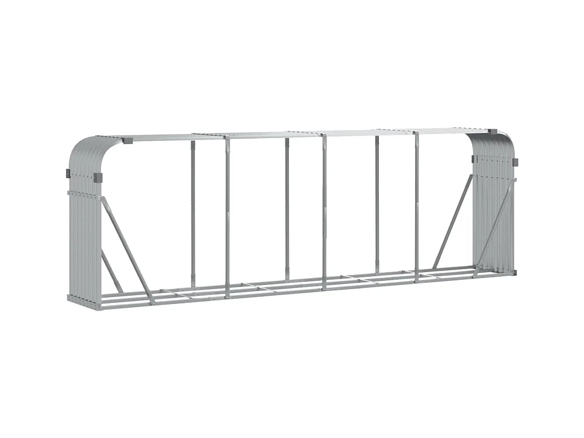 Jilles  Porte-bûches argenté 300x45x100 cm acier galvanisé
