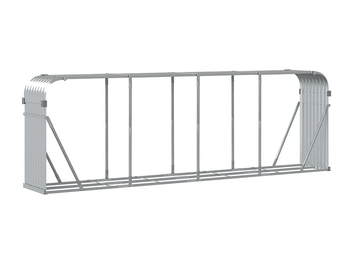 Jilles  Porte-bûches argenté 300x45x100 cm acier galvanisé