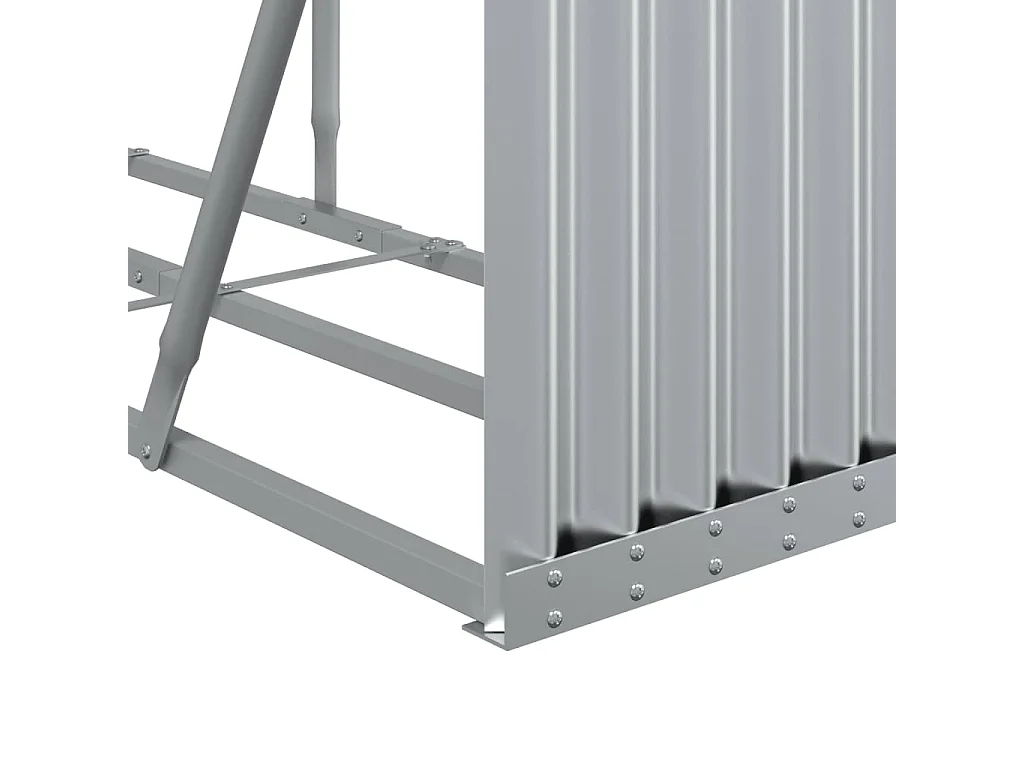 Jilles  Porte-bûches argenté 300x45x100 cm acier galvanisé