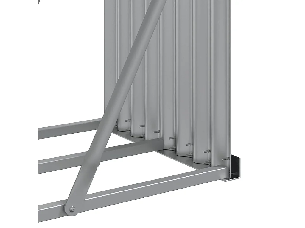 Jilles  Porte-bûches argenté 300x45x100 cm acier galvanisé