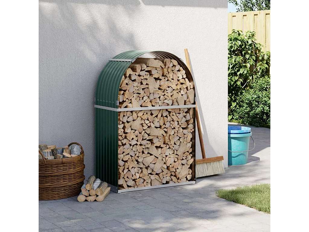 Jilles  Kaminholzunterstand Grün 80x45x120 cm Verzinkter Stahl