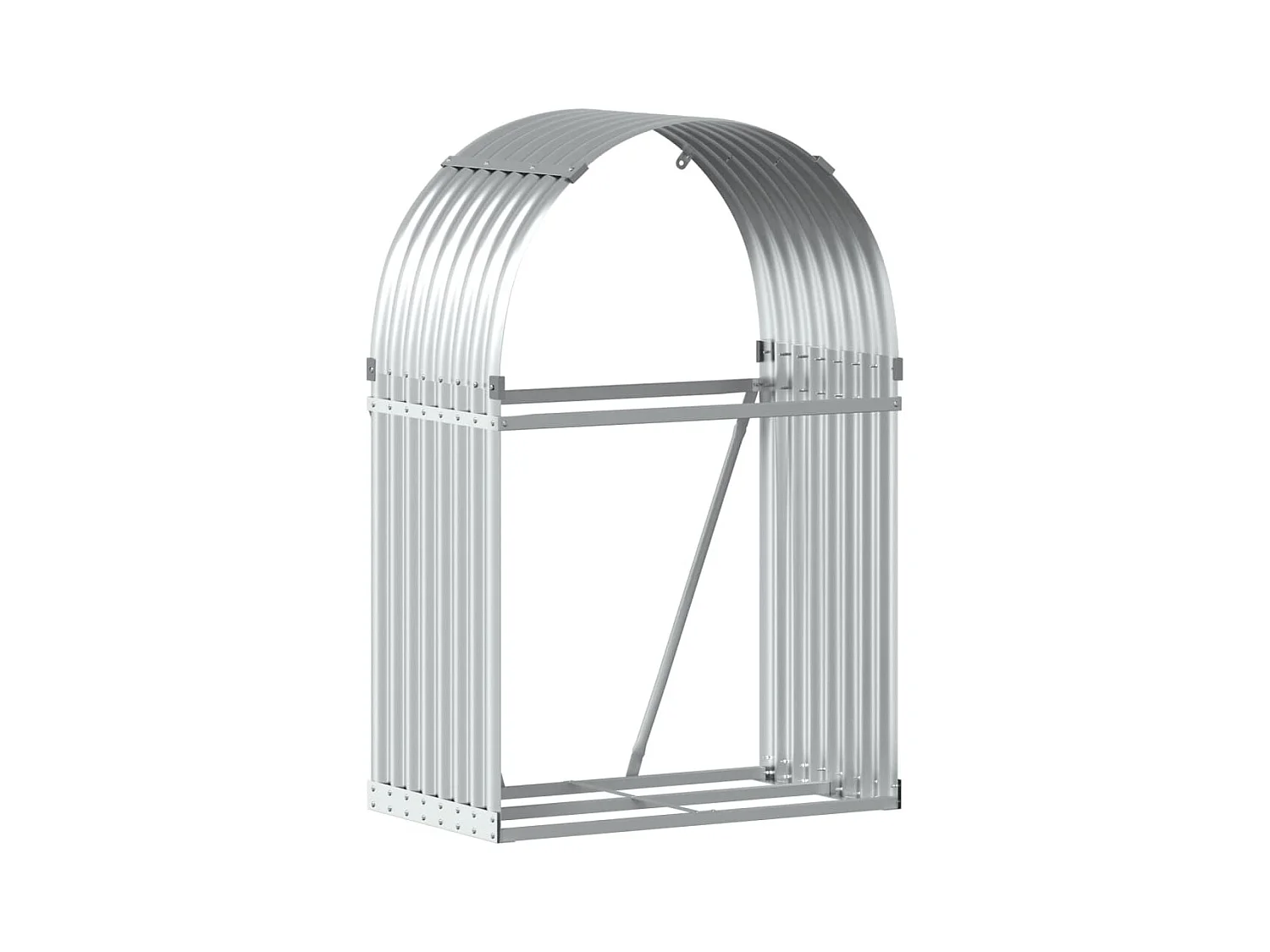 Jilles  Porte-bûches argenté 80x45x120 cm acier galvanisé