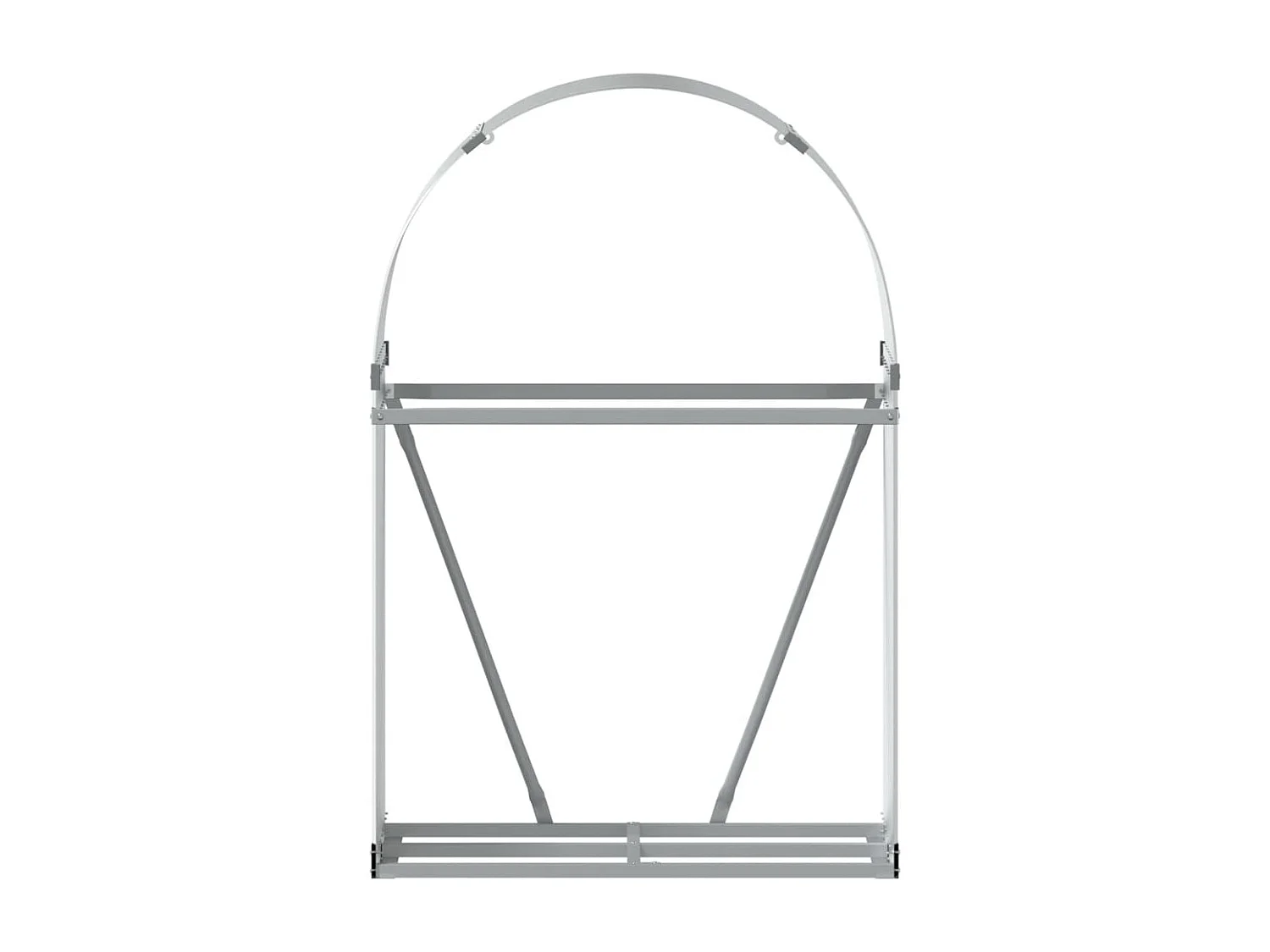 Jilles  Portaceppi Argento 80x45x120 cm in Acciaio Zincato