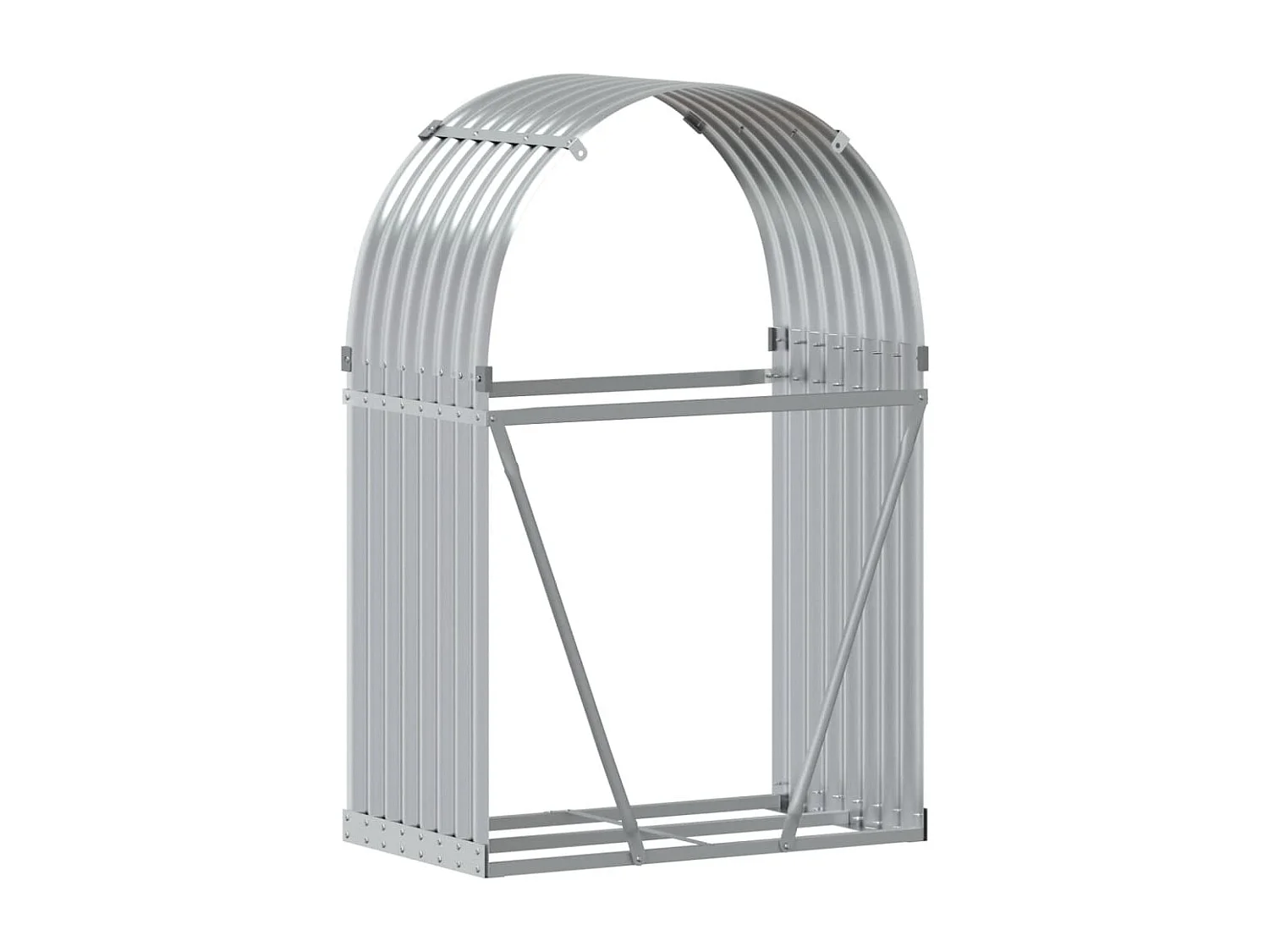 Jilles  Portaceppi Argento 80x45x120 cm in Acciaio Zincato