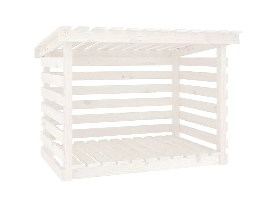 Jaredon  Support pour bois de chauffage Blanc 108x73x79 cm Bois de pin