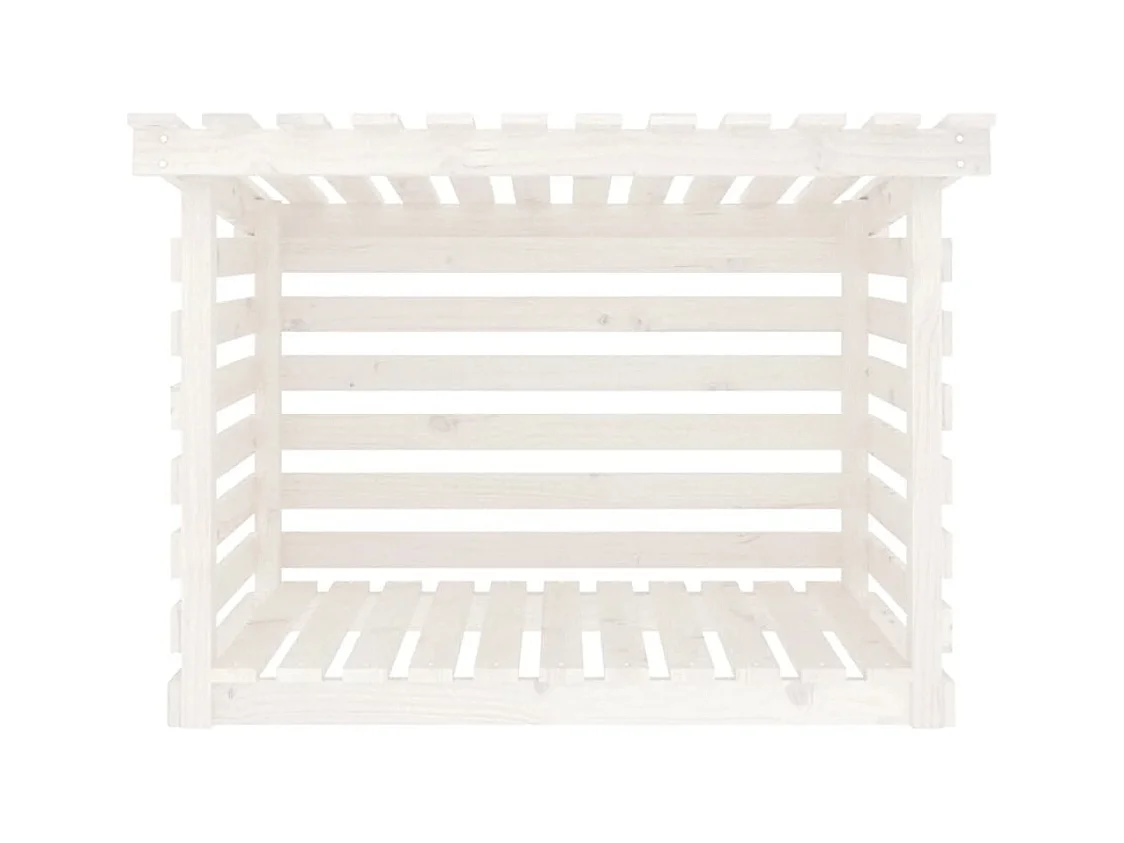 Jaredon  Support pour bois de chauffage Blanc 108x73x79 cm Bois de pin