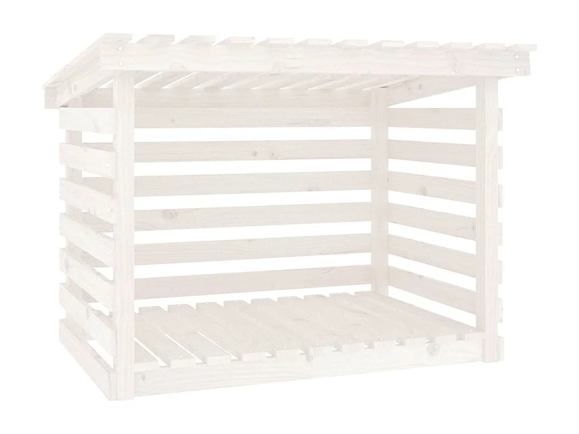 Jaredon  Kaminholzregal Weiß 108x73x79 cm Massivholz Kiefer