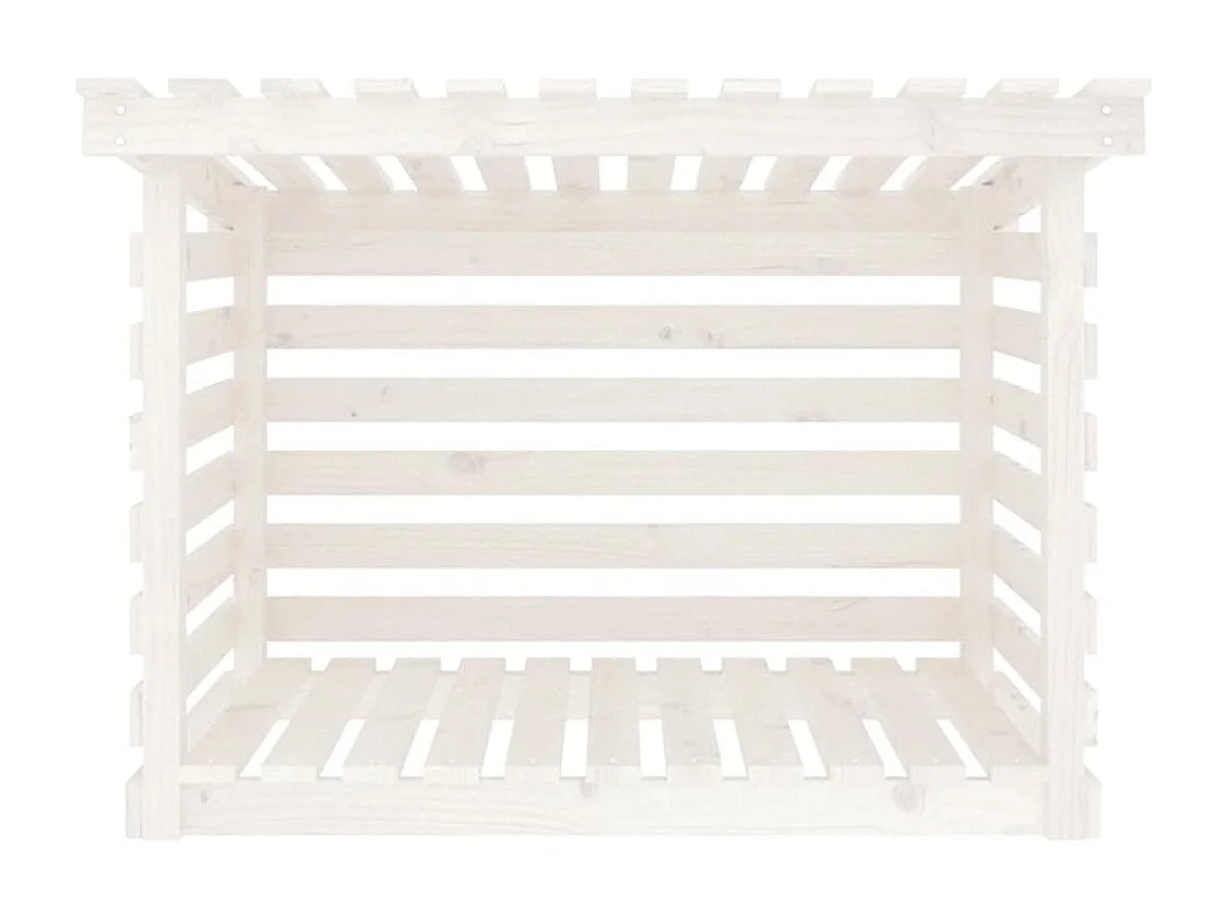 Jaredon  Kaminholzregal Weiß 108x73x79 cm Massivholz Kiefer