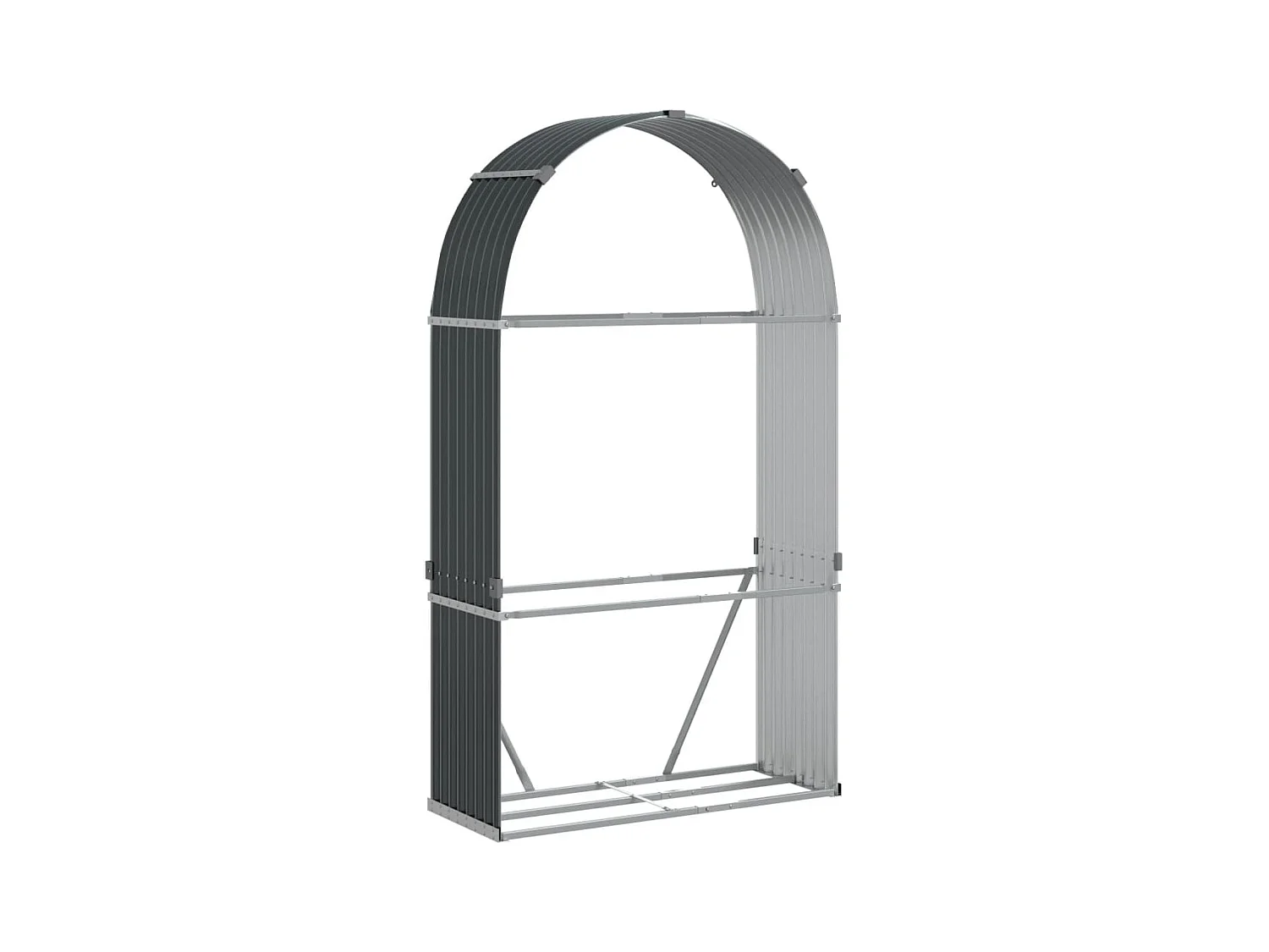 Jilles  Porte-bûches anthracite 120x45x210 cm acier galvanisé