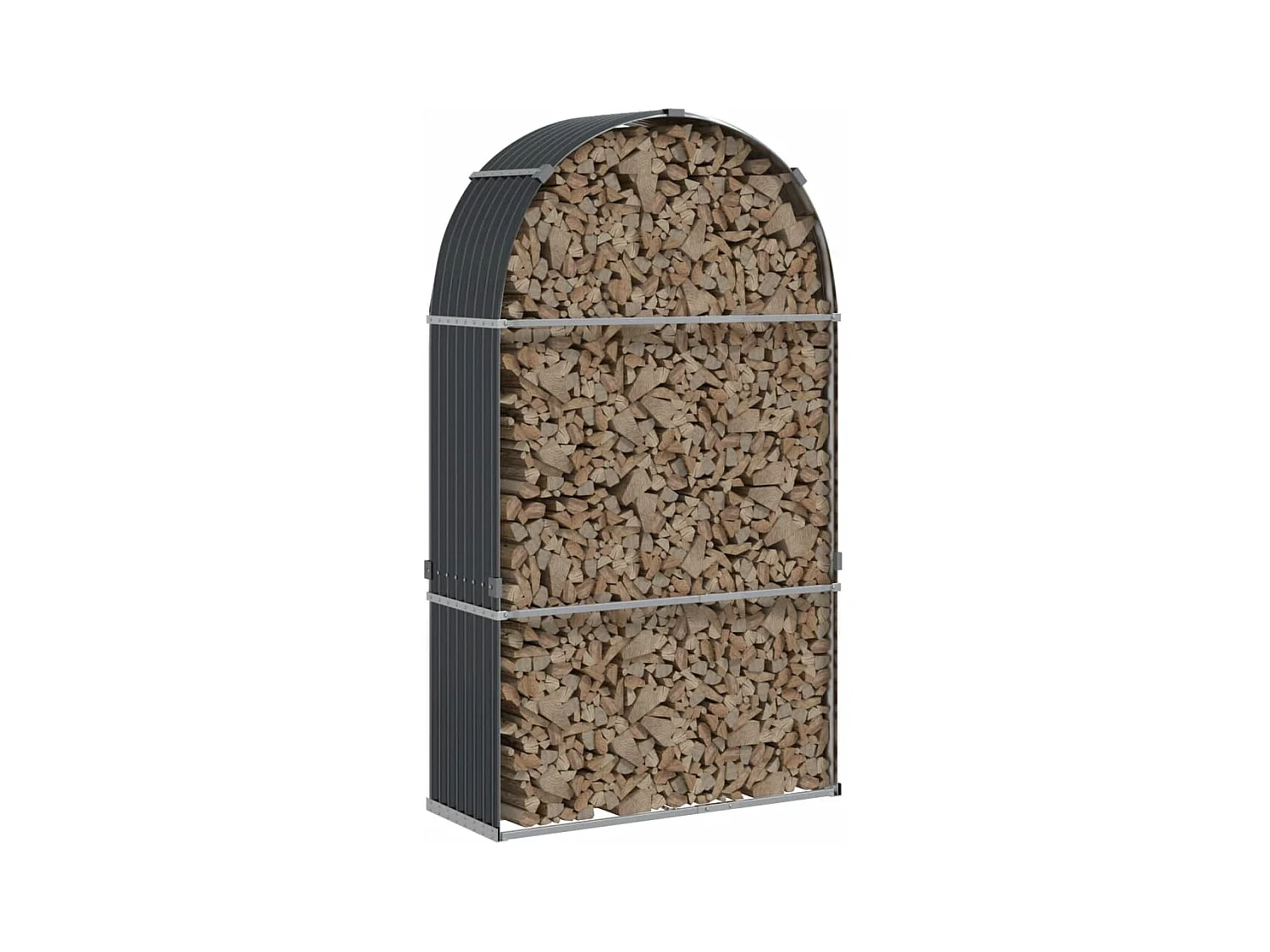 Jilles  Porte-bûches anthracite 120x45x210 cm acier galvanisé