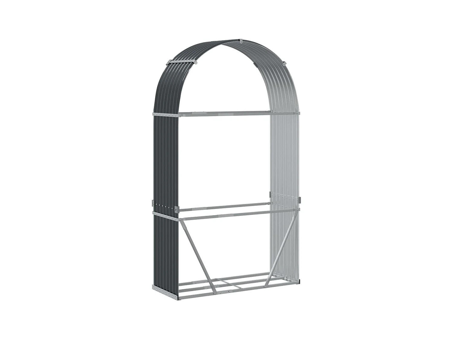 Jilles  Porte-bûches anthracite 120x45x210 cm acier galvanisé