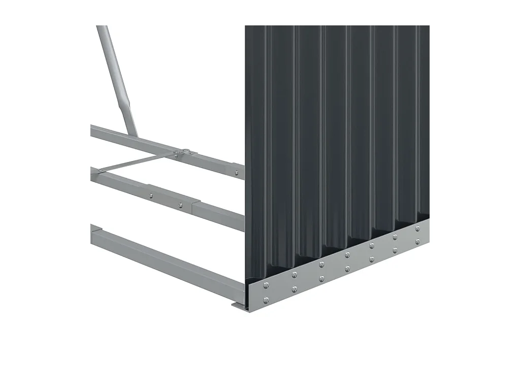Jilles  Porte-bûches anthracite 120x45x210 cm acier galvanisé