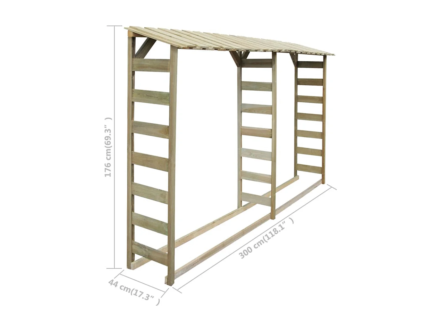 Garden Furniture -  Haardhoutopslag 300x44x176 cm geïmpregneerd grenenhout