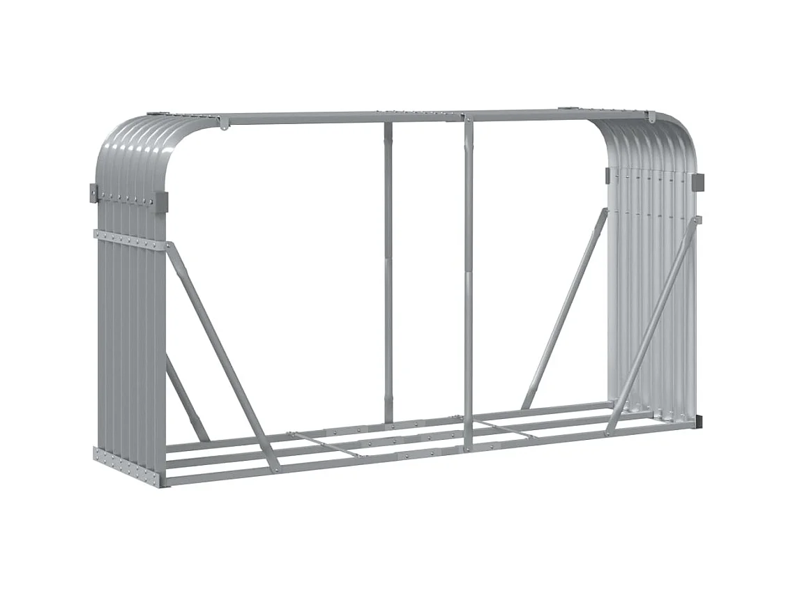 Jilles  Kaminholzunterstand Hellgrau 180x45x100 cm Verzinkter Stahl