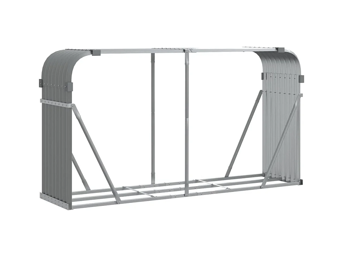 Jilles  Porte-bûches gris clair 180x45x100 cm acier galvanisé