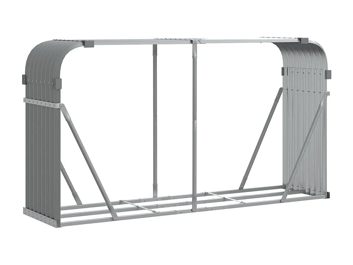 Jilles  Porte-bûches gris clair 180x45x100 cm acier galvanisé