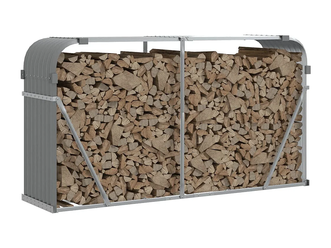 Jilles  Porte-bûches gris clair 180x45x100 cm acier galvanisé