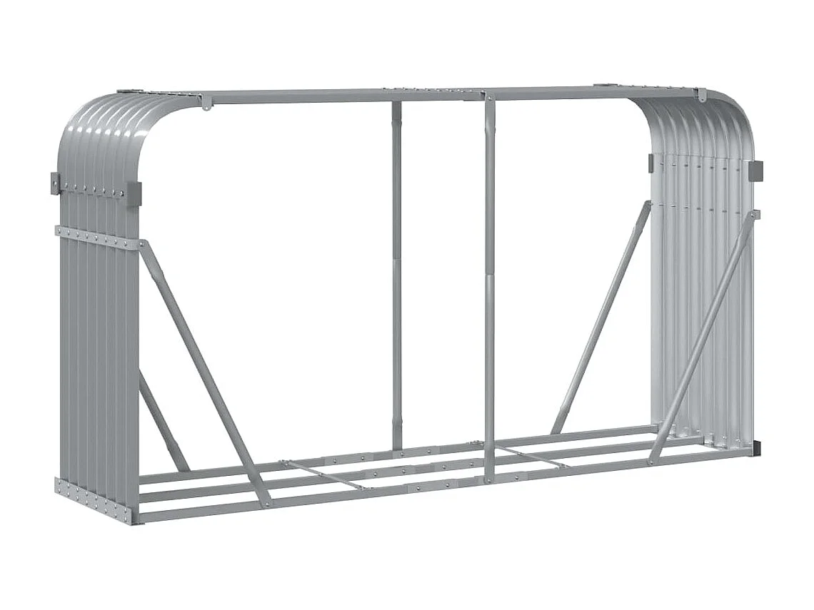 Jilles  Porte-bûches gris clair 180x45x100 cm acier galvanisé