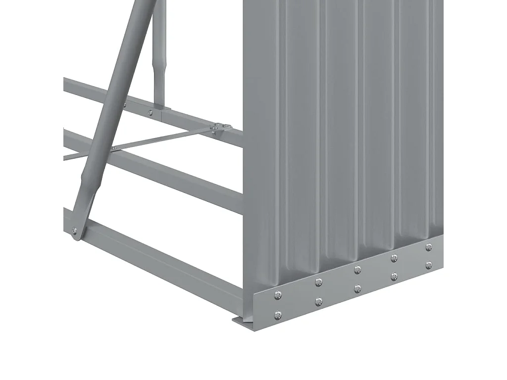 Jilles  Porte-bûches gris clair 180x45x100 cm acier galvanisé
