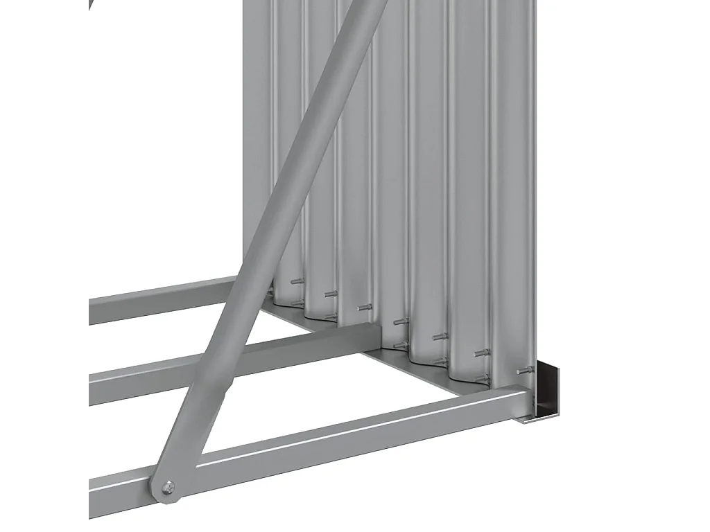 Jilles  Porte-bûches gris clair 180x45x100 cm acier galvanisé