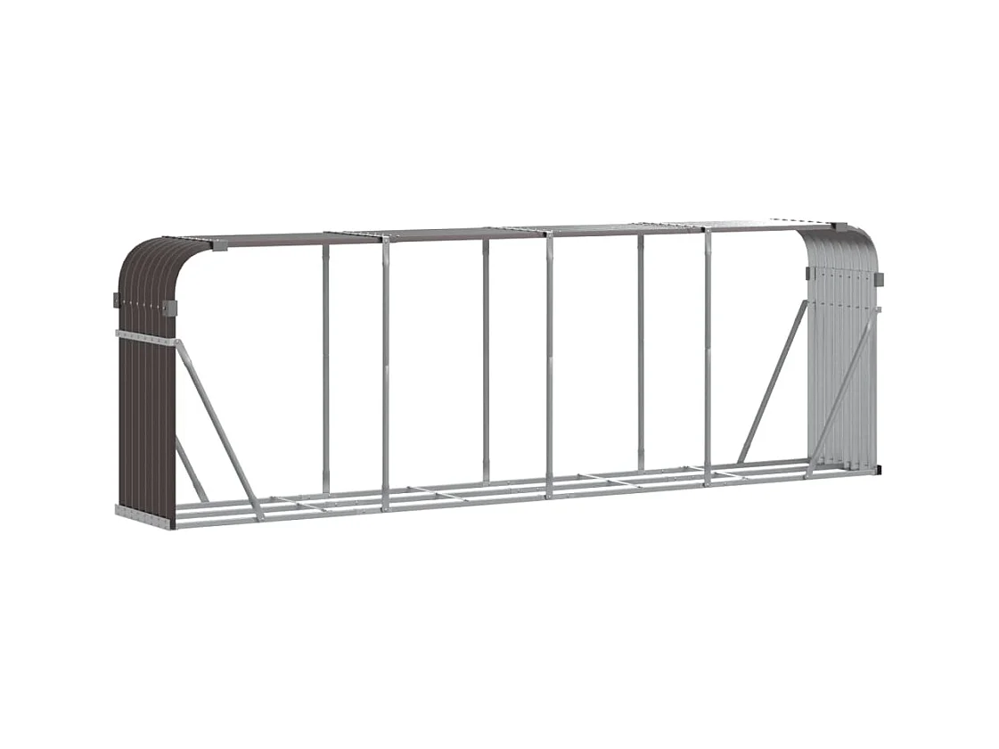 Jilles  Porte-bûches marron 300x45x100 cm acier galvanisé