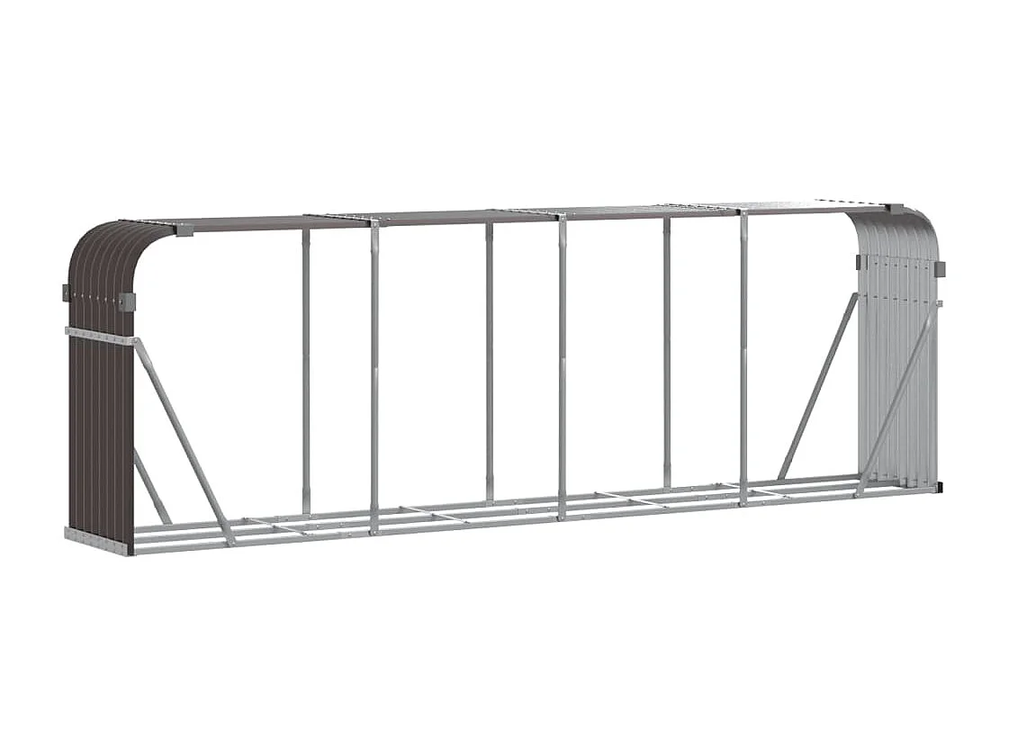 Jilles  Porte-bûches marron 300x45x100 cm acier galvanisé