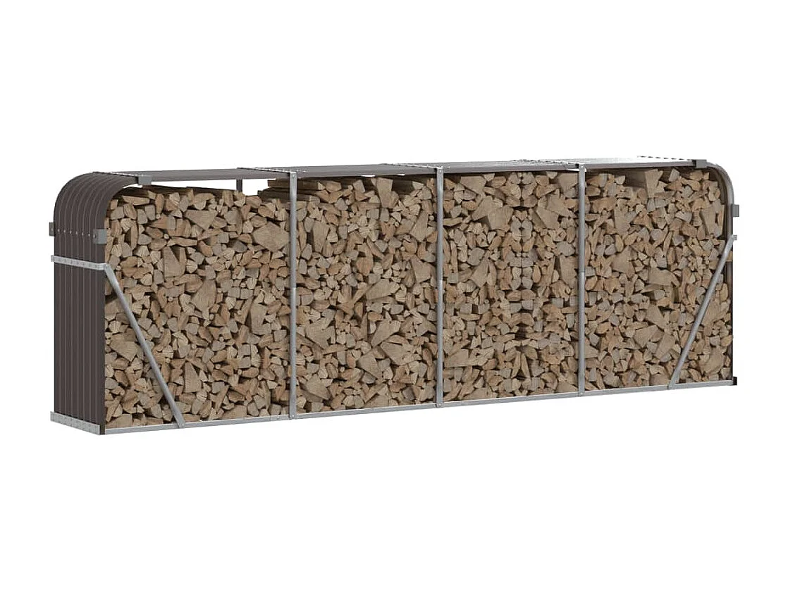 Jilles  Porte-bûches marron 300x45x100 cm acier galvanisé