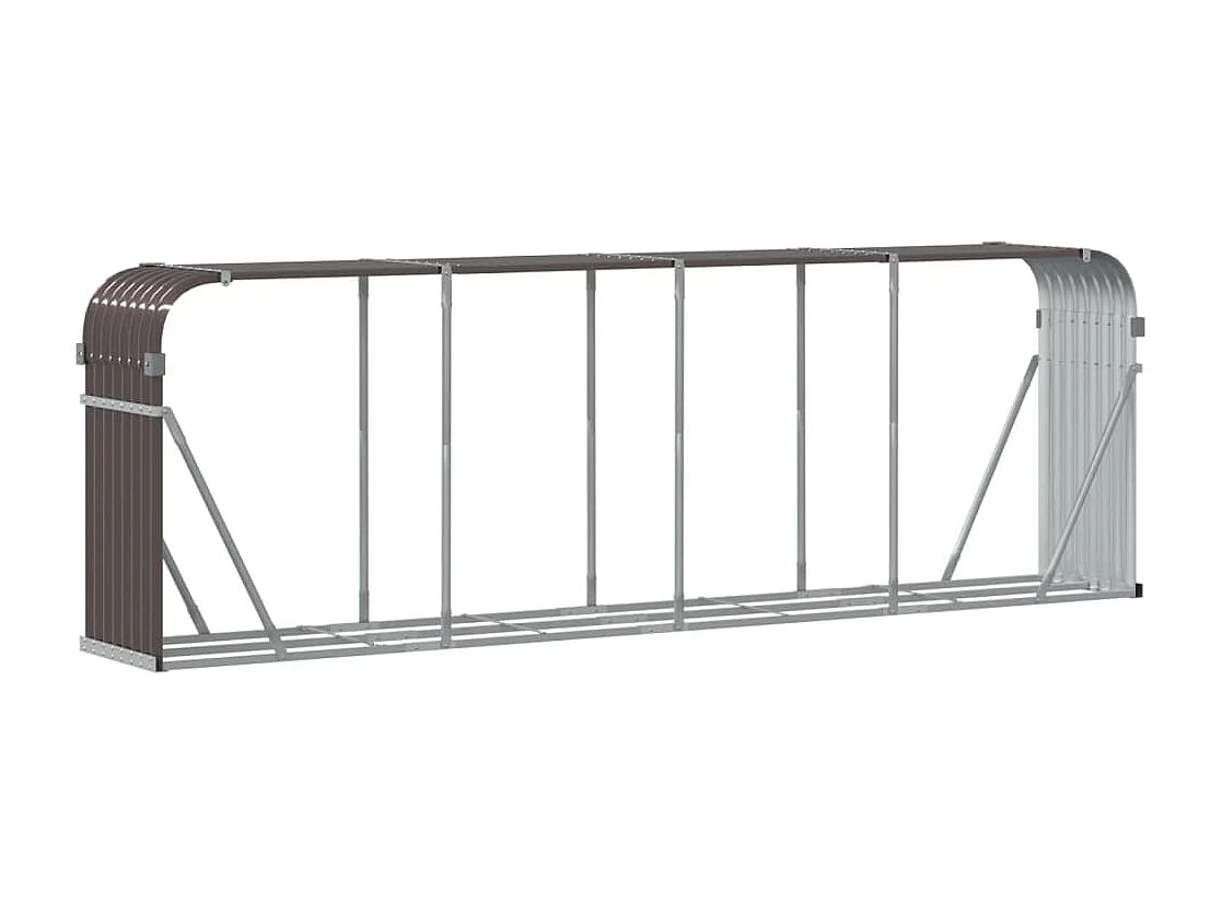 Jilles  Porte-bûches marron 300x45x100 cm acier galvanisé