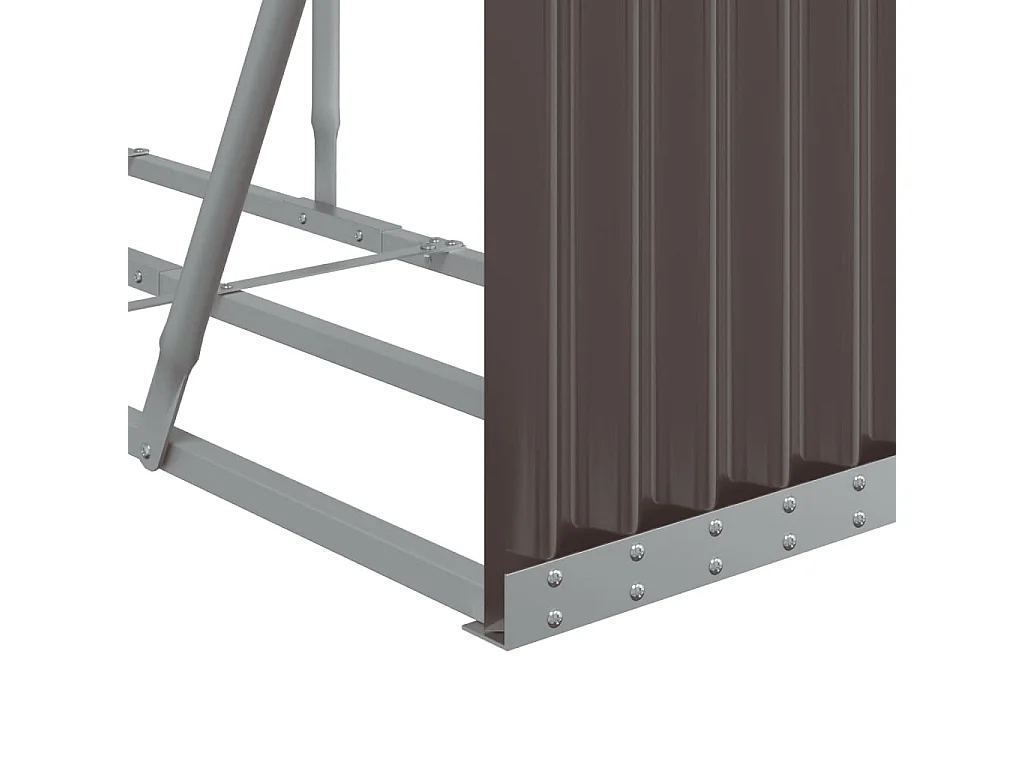 Jilles  Porte-bûches marron 300x45x100 cm acier galvanisé
