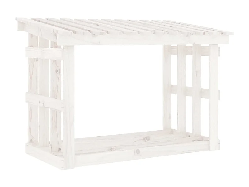 Giarre  Kaminholzregal Weiß 108x64,5x77 cm Massivholz Kiefer