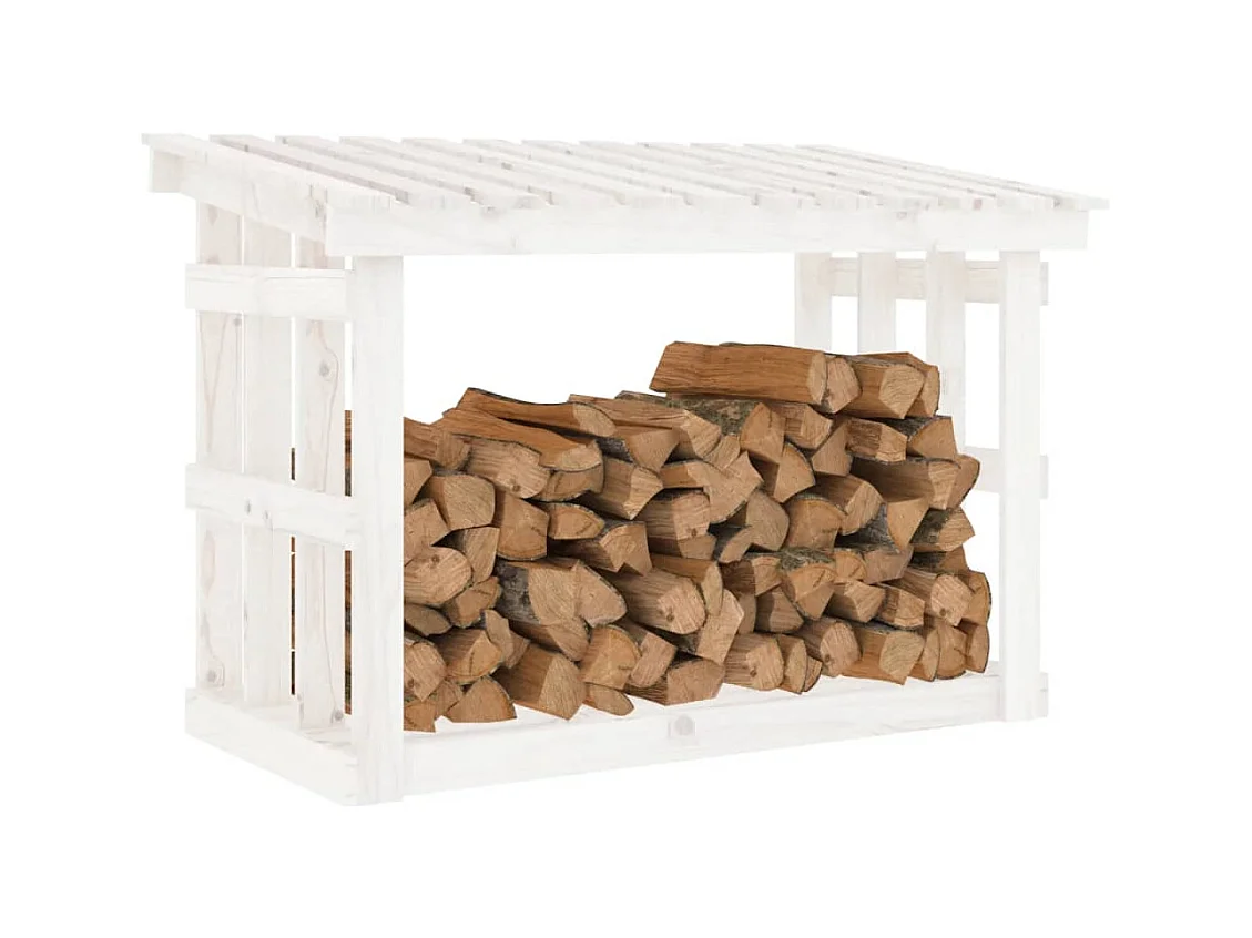 Giarre  Support pour bois de chauffage Blanc 108x64,5x77 cm Bois de pin